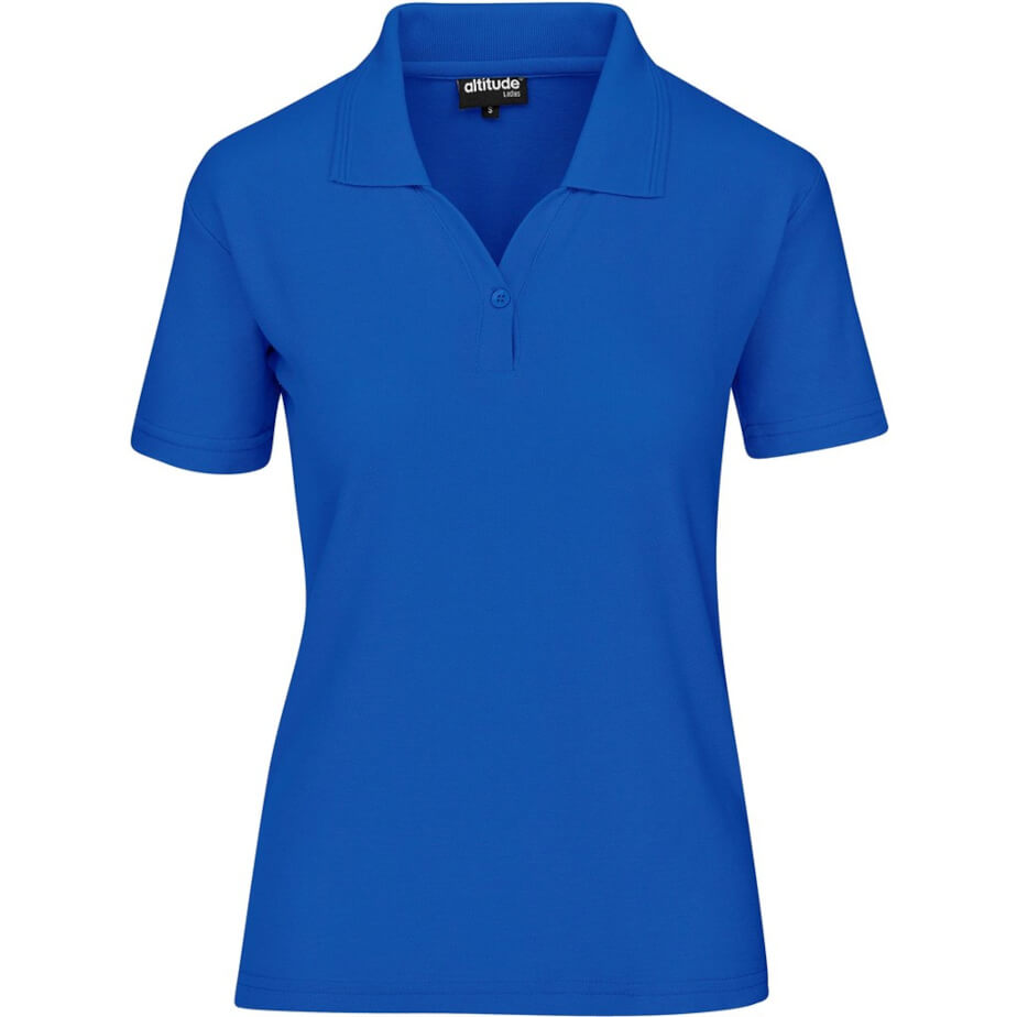 Ladies Basic Pique Golf Shirt Royal Blue Front